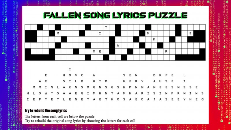 mn fallen lyrics puzzle